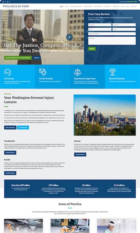 Washington Personal Injury Lawyers - WordPress design and development